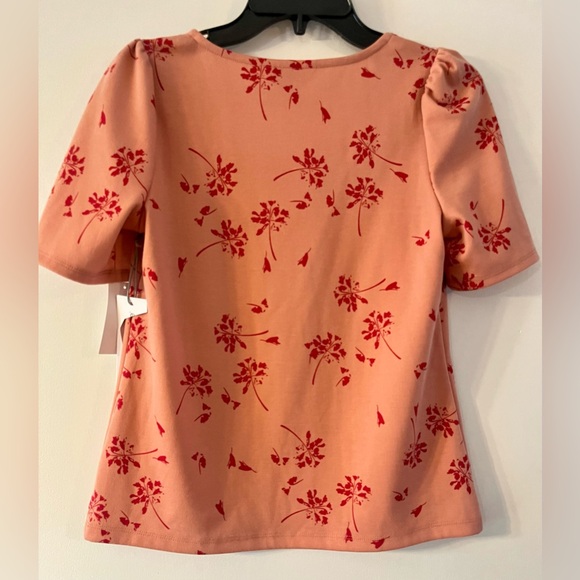 🆕 Liz Claiborne Floral Square Neck Puff Sleeve Top | XS - Picture 2 of 4